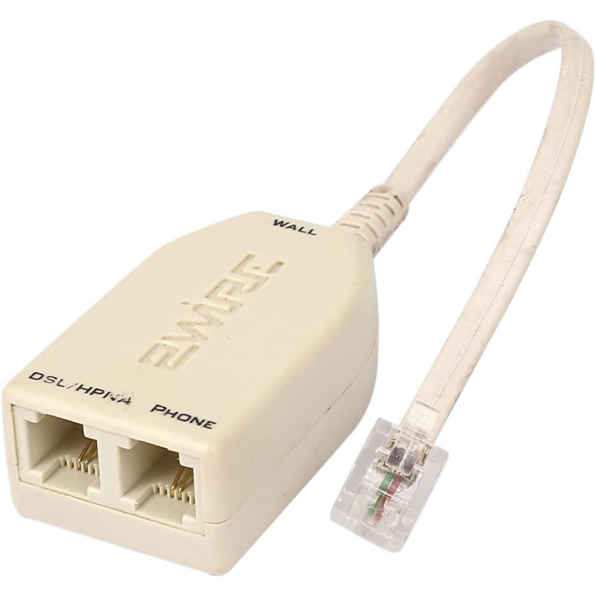 RJ11 6P2C Male to 2 Female Telephone Modem ADSL Splitter Filter