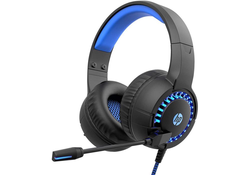 HP Gaming Headset Over Ear Headphone with Mic RGB USB Light Backlit AUX Combo Stereo Jack Headphone for Smartphone, Ergonomic Design, DHE-8011UM