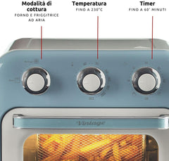 Ariete Vintage Air Fryer Oven, 16Lit, 1400Watts, Blue - 4632