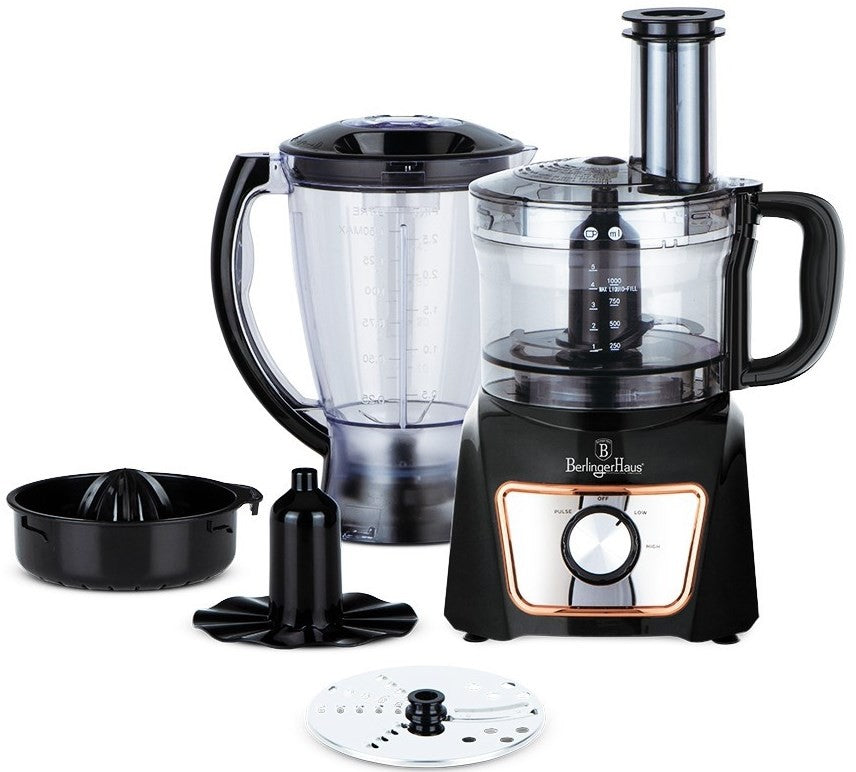 Belinger Haus Food Processor 8 in 1, 500Watts, 1.5Lit, Black - BH-9440
