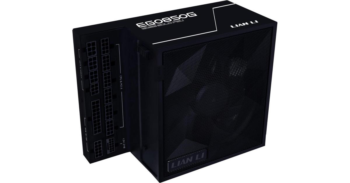 Lian Li Edge EG0850G 850W Gold (Black) (ATX 3.1) PCIE 5.1 (12V-2×6) 80 Plus Gold Full Modular Power Supply W/ Braided-Sleeved Cables
