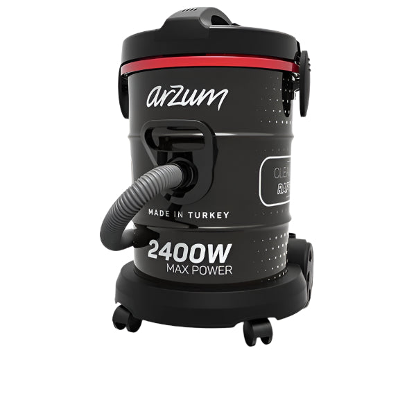 Arzum Cleaner Raptor Drum Type Vacuum, 5M Cable, 2400Watts, Black - AR4106