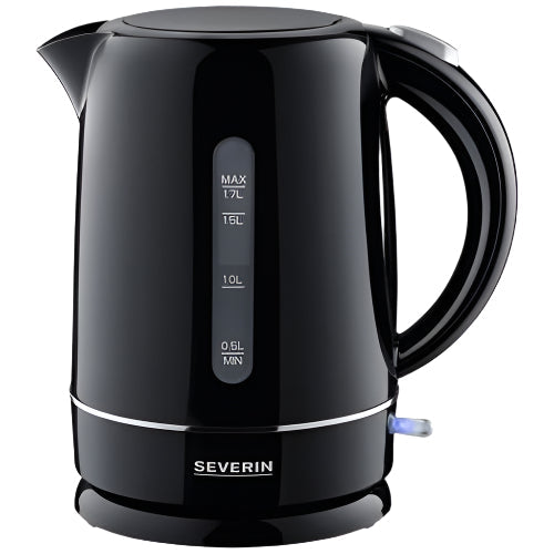 Severin Kettle Automatic Steam Stop, On/Off button, 1.7Lit, 2200Watts, Black - 4322
