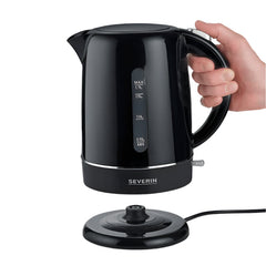 Severin Kettle Automatic Steam Stop, On/Off button, 1.7Lit, 2200Watts, Black - 4322
