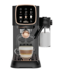 Arzum Okka Espresso Machine Solo Semi-Automatic, 1376Watts, Copper & Black - "OK0032