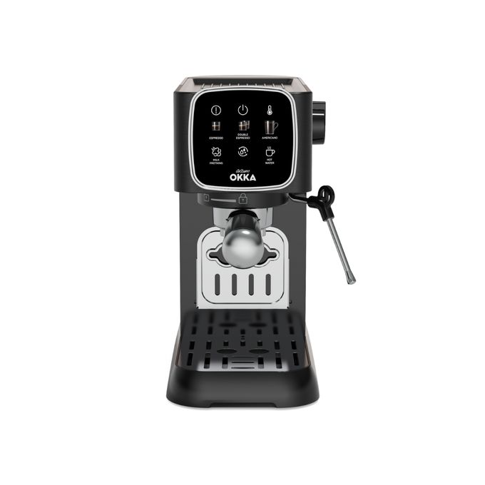Arzum Okka Espresso Machine Solo Semi-Automatic,1376Watts, Chromhe & Black - OK0034