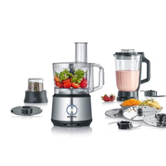 Severin Multi Food Processor Approx, 1.5Lit, 1200Watts, Silver - 3892