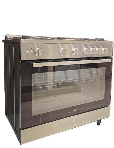 Indesit Free Standing Gas Cooker, 90Cm, Stainless Steel - RIN9 GGF 23125 XNA