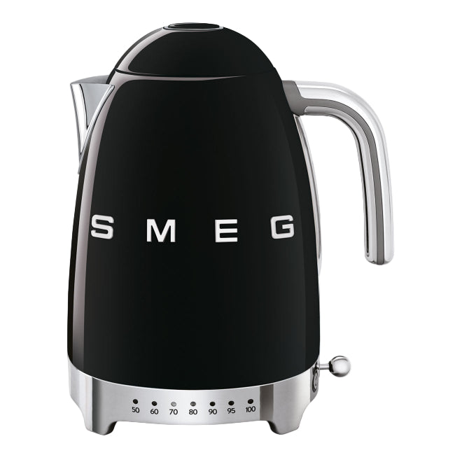 Smeg Variable Temperature Kettle Breakfast, 1.7Lit, Black - KLF04BLEU