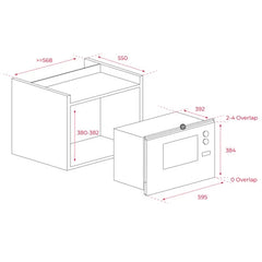 Teka Built in Microwave, 25Lit, 1000Watts, Black - ML 825 TFL BK-SS
