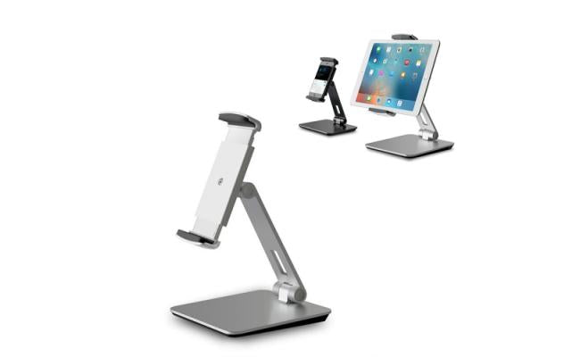 Universal Ap 7x Aluminum Stand Desk For 4.7 9.7 Inch Phone & Tablet Pc (silver & White)