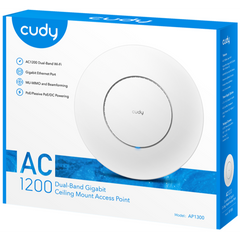 Cudy AP1300 AC1200 Gigabit Access Point Gigabit RJ45 Mesh Support Beamforming MU-MIMO PoE or DC Powered 12V DC Power Adapter Included