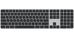 Apple Wireless Magic Keyboard With Touch ID & Numeric Keypad For Mac Models With Apple Silicon - Arabic, Slim Design, Bluetooth, Lightning Port (USB-C To Lightning) - Silver With Black Keys