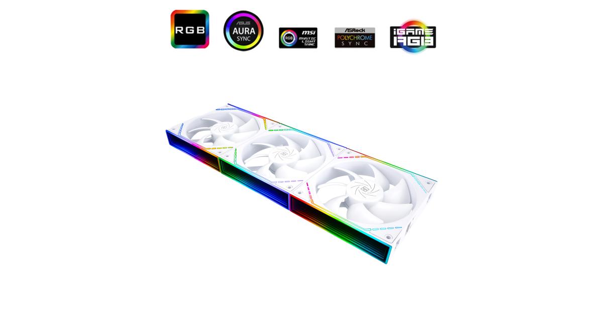 Thermalright TL-M12QW X3 (White/ LED) Balance Performance, Cooling Fan Kit 3in1 / S-FDB Bearing.