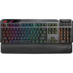 ASUS ROG Claymore II Wireless Modular (Full Size & TKL) Gaming Optical Mechanical Switch Keyboard (ROG RX RED) ,PBT , Up To 43 Hours Battery, Detachable Numpad, RGB Aura Sync, Media Controls | ROG Claymore II Gaming Keyboard |