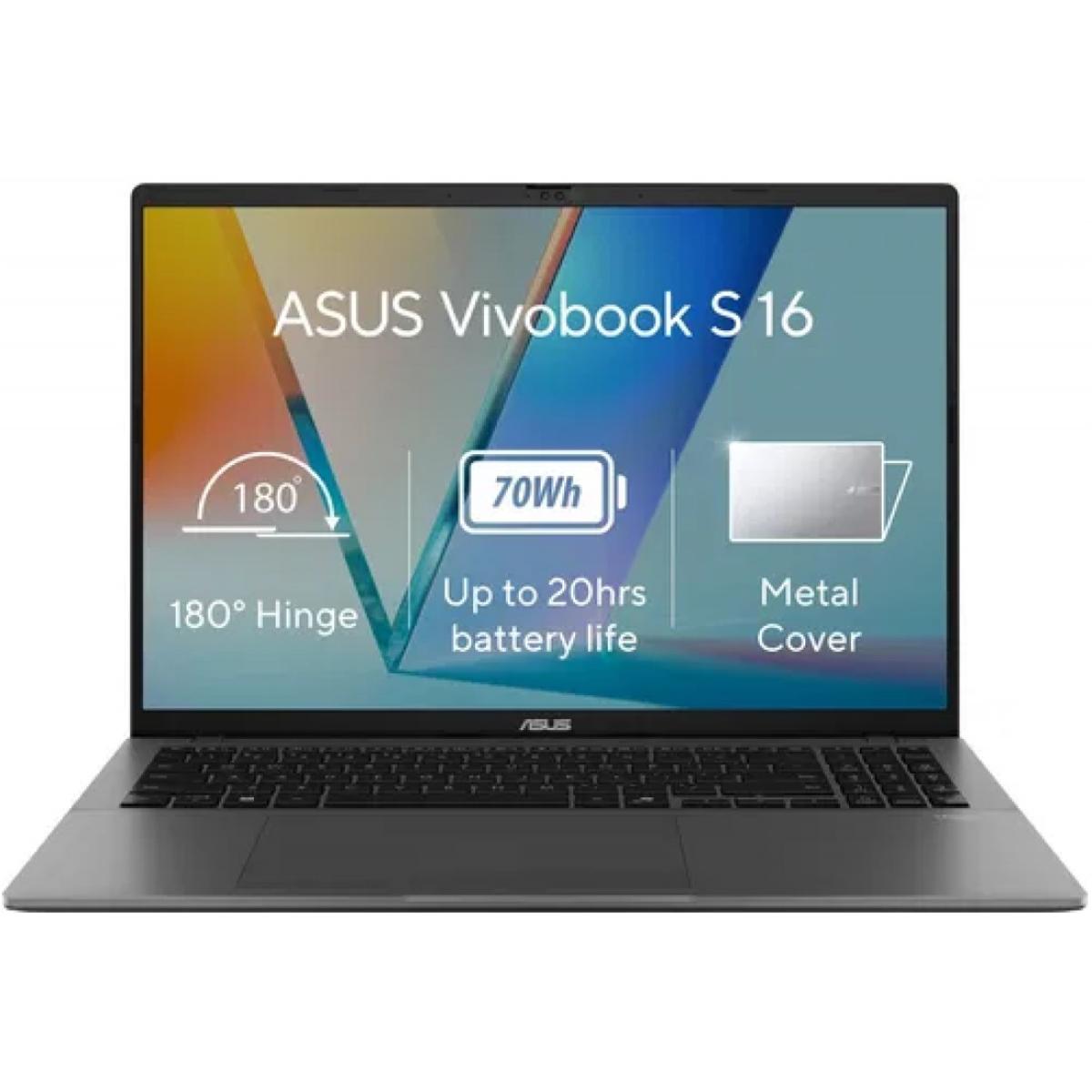 ASUS Vivobook S16 16" FHD+ (1920 x 1200) IPS 144Hz, Intel Core Ultra 7 processor 255H, Intel Arc Graphics, 16GB DDR5, 1TB M.2 PCIe NVMe Gen4 - Matte Gray | S3607CA-RP007 |