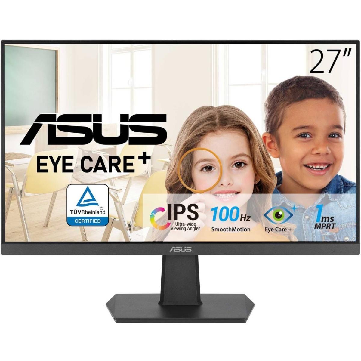ASUS VA27EHF 27'" Flat Gaming Monitor 100Hz - FHD 1080p - IPS - 1ms - Adaptive-Sync - Eye Care+, Low Blue Light - Frameless Slim Design