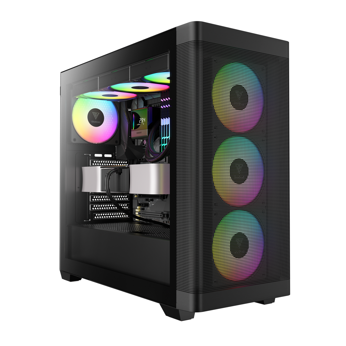 GAMDIAS ATHENA M3 ARGB Mid Tower Gaming Case - Black