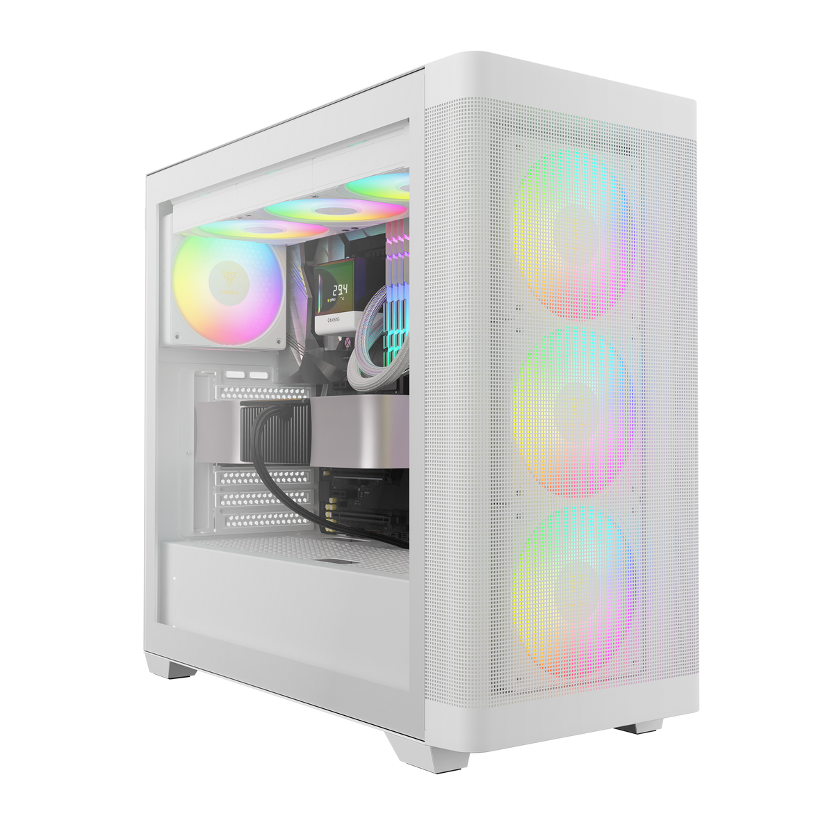 GAMDIAS ATHENA M3 ARGB Mid Tower Gaming Case - White