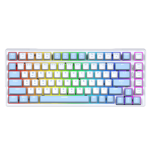 FANTECH ATOM 63 MECHANICAL GAMING KEYBOARD WHITE + BLUE - RED