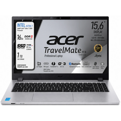 Acer TravelMate P2 15 (2025) Intel® Ultra 7 Gen II 255U 12-Cores Secure, Durable & High-Performance AI Business Laptop w/ TravelMateSense & Fast Charging - Silver