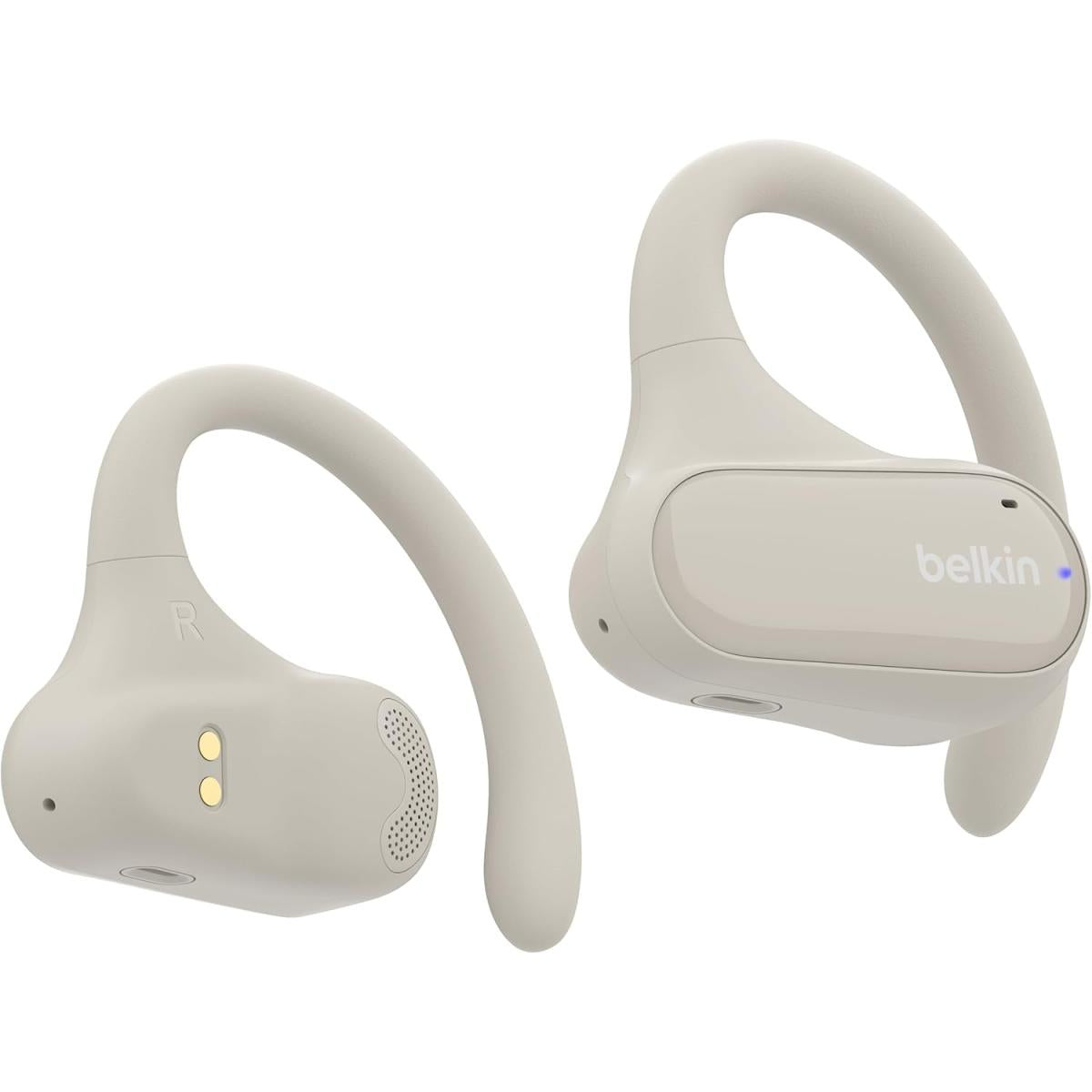 Belkin SoundForm ClearFit Open-Ear Wireless Earbuds, Lightweight Sport Earphones, Bluetooth Earbuds w/Long-Lasting Comfort, IPX5 Waterproof Earbuds for iPhone, Hiking, Biking, Running, & More - Sand Belkin SoundForm ClearFit Open-Ear Wireless Earbuds, Lightweight Sport Earphones, Bluetooth Earbuds w/Long-Lasting Comfort, IPX5 Waterproof Earbuds for iPhone, Hiking, Biking, Running, & More - Sand