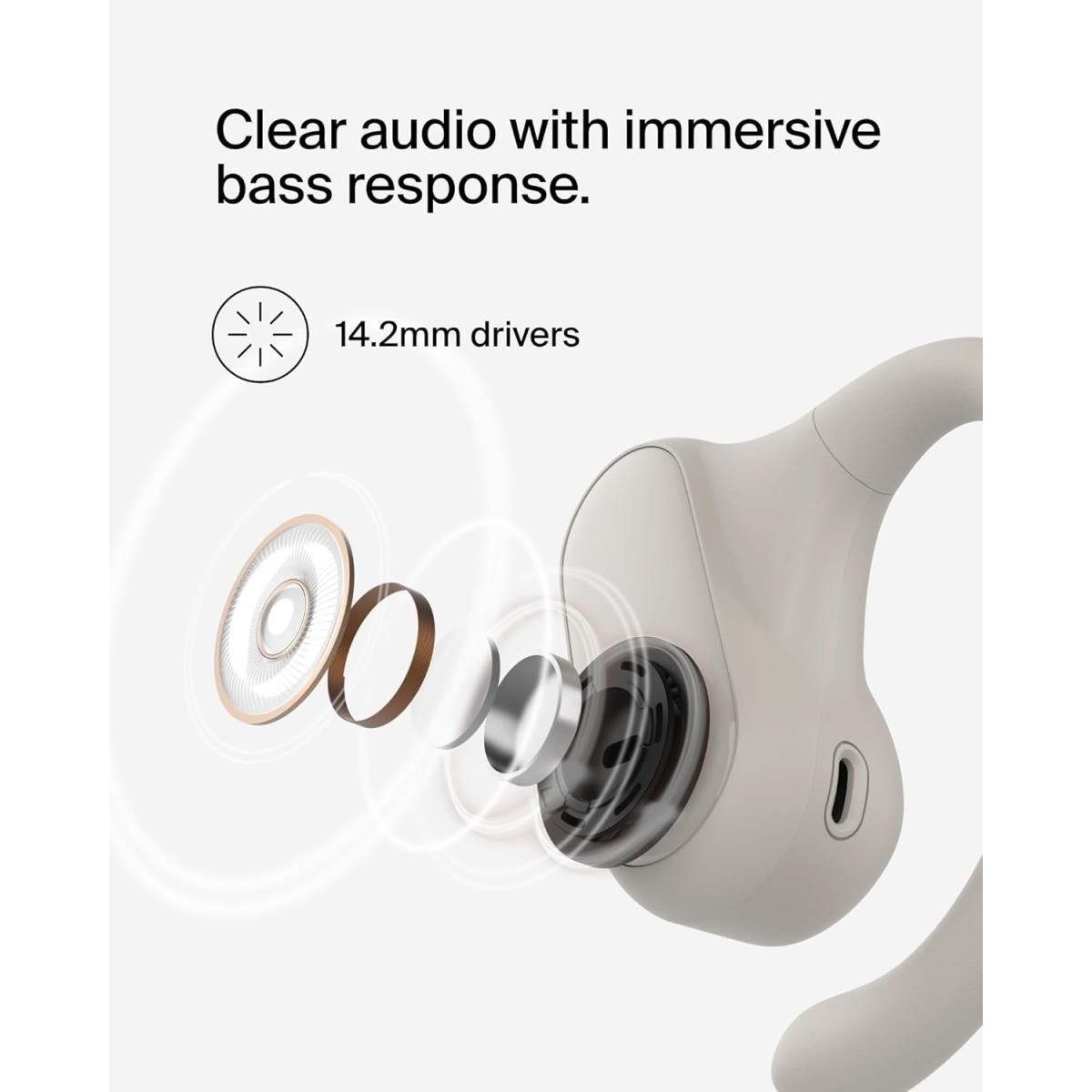 Belkin SoundForm ClearFit Open-Ear Wireless Earbuds, Lightweight Sport Earphones, Bluetooth Earbuds w/Long-Lasting Comfort, IPX5 Waterproof Earbuds for iPhone, Hiking, Biking, Running, & More - Sand Belkin SoundForm ClearFit Open-Ear Wireless Earbuds, Lightweight Sport Earphones, Bluetooth Earbuds w/Long-Lasting Comfort, IPX5 Waterproof Earbuds for iPhone, Hiking, Biking, Running, & More - Sand