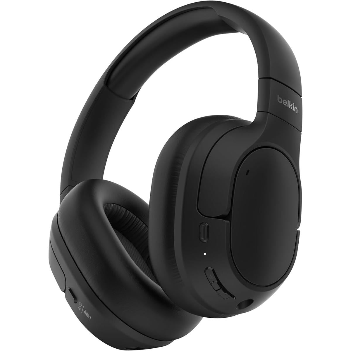 Belkin Soundform Isolate Aive Noise Cancelling Wireless Headphones, Over Ear Headphones With Mic, Bluetooth Headphones With 60h Playtime, Deep Bass, Cloudcushion Ear Cups For Travel, Home, Office Black