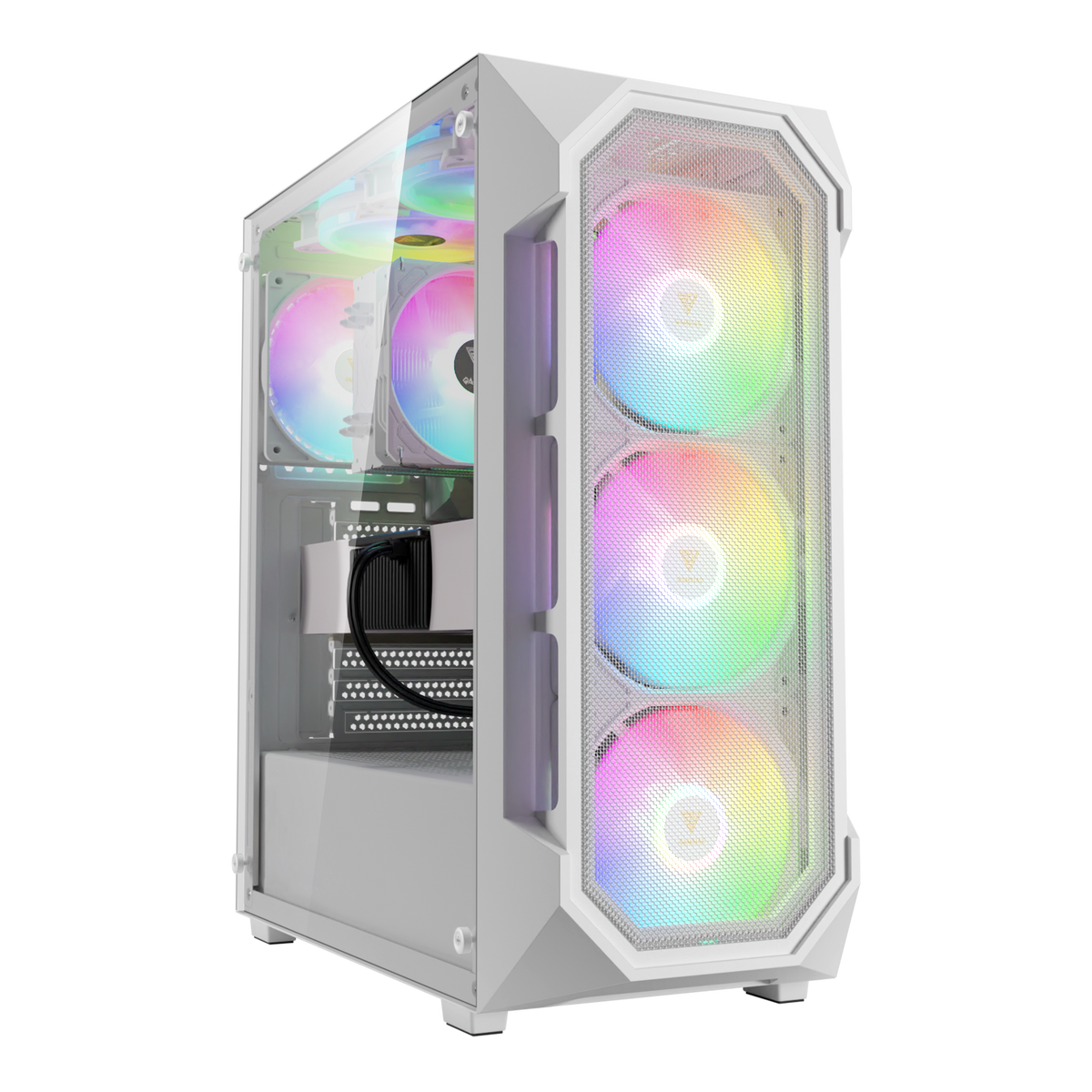 GAMDIAS AURA GC1 ELITE ARGB Mid Tower Gaming Case - White