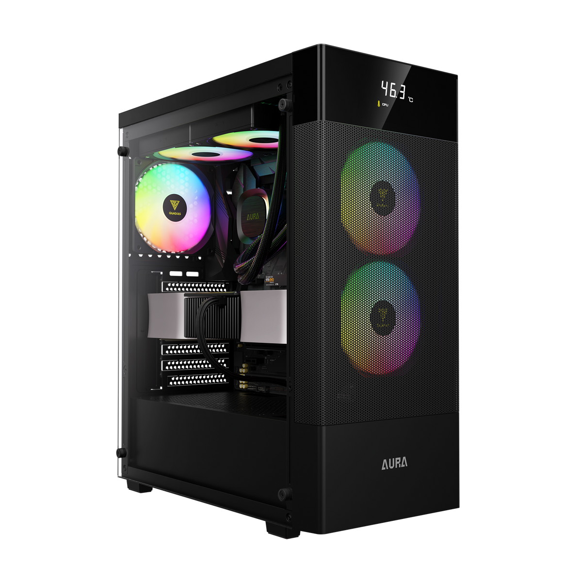 GAMDIAS AURA GC5 ELITE ARGB Mid Tower Gaming Case - Black