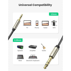 UGREEN AV127 3.5mm TRS to 6.35mm TS Audio Cable-3M