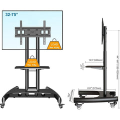 NB North Bayou AVA1500-60-1P 32" to 75" Standing Mobile TV Cart Bracket