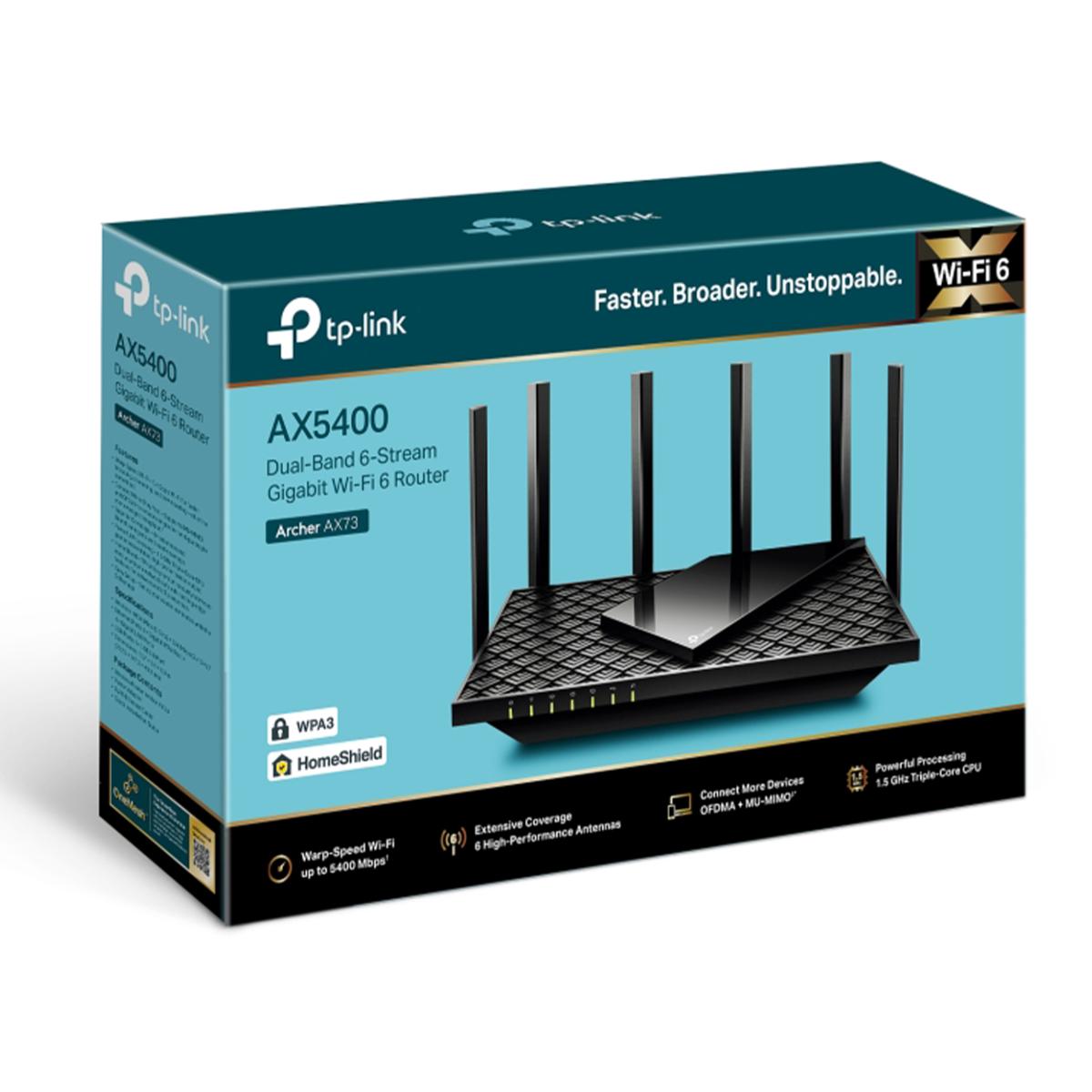 Tp Link Archer AX73 AX5400 Wifi 6 Dual Band Gigabit Wireless Internet Router High Speed Ax Router for Streaming Long Range Coverage