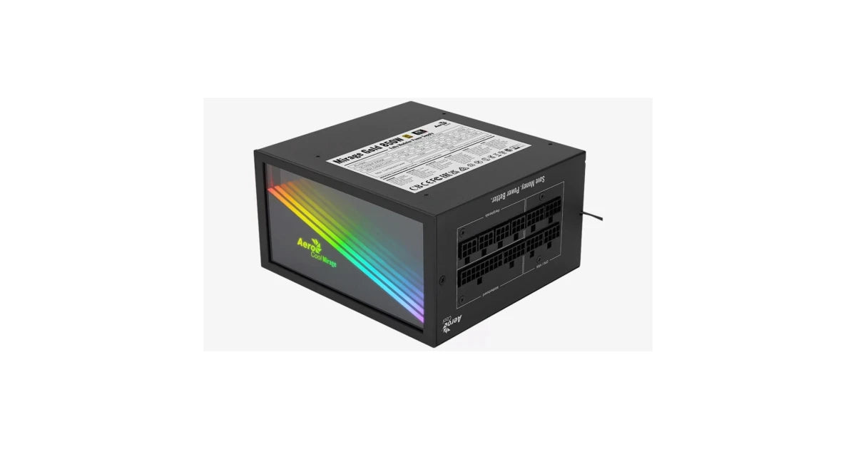 AeroCool Mirage Gold 850W ARGB – Fully Modular 80 Plus Gold Power Supply with Infinity Mirror Design