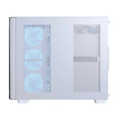 AeroCool P500C (White) ARGB ATX Mid Tower Gaming Case – Panoramic View, Dual Chamber, Tempered Glass, 4x ARGB Mirage Fans