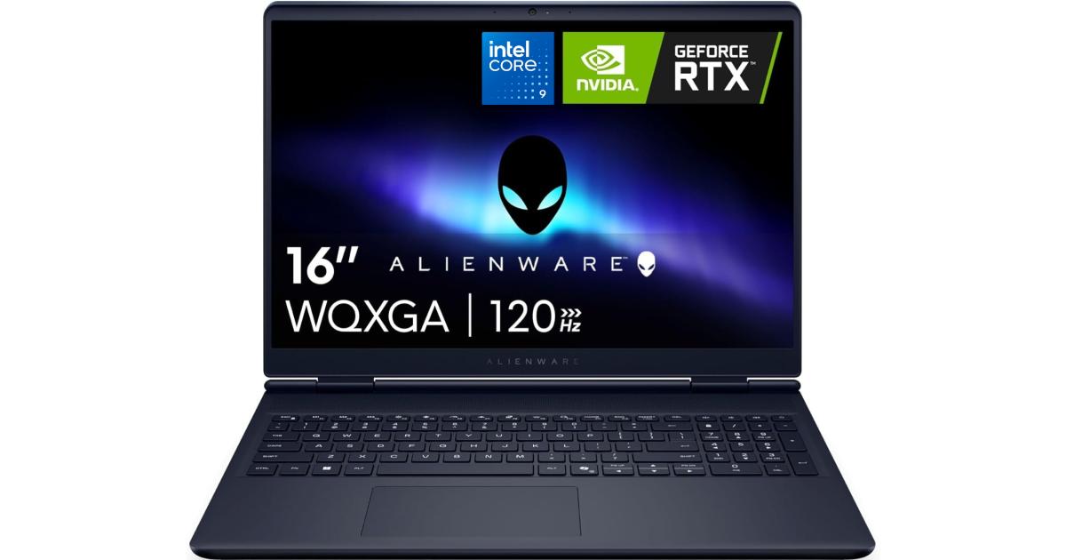 Dell Alienware 16 Aurora 16" IPS WQXGA (QHD+) (2560 x 1600) @120Hz 100% sRGB, Intel Core 9 Processor 270H, Nvidia RTX 5060 8GB GDDR7, 16GB DDR5 RAM, 1TB M.2 PCIe NVMe - (Interstellar Indigo) Gaming Laptop