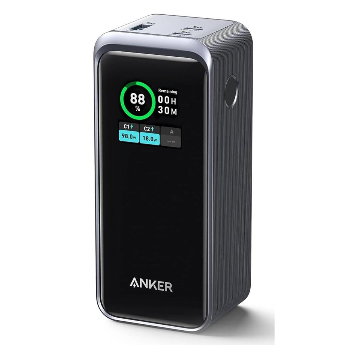 Anker Prime Power Bank, 20,000mAh 200W Portable Laptop Charger for Travel, TSA-Approved, Smart Digital Display, 2 USB-C and 1 USB-A Port, for iPhone 16/15/14 Series, Samsung, MacBook, and More Visit the Anker Store - Black