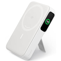 Anker Maggo Power Bank, Qi2 Certified 15w Ultra Fast Magsafe Compatible Portable Charger, 10,000mah Battery Pack With Smart Display & Foldable Stand, For Iphone 16/15/14/13 Only White