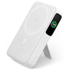 Anker Maggo Power Bank, Qi2 Certified 15w Ultra Fast Magsafe Compatible Portable Charger, 10,000mah Battery Pack With Smart Display & Foldable Stand, For Iphone 16/15/14/13 Only White