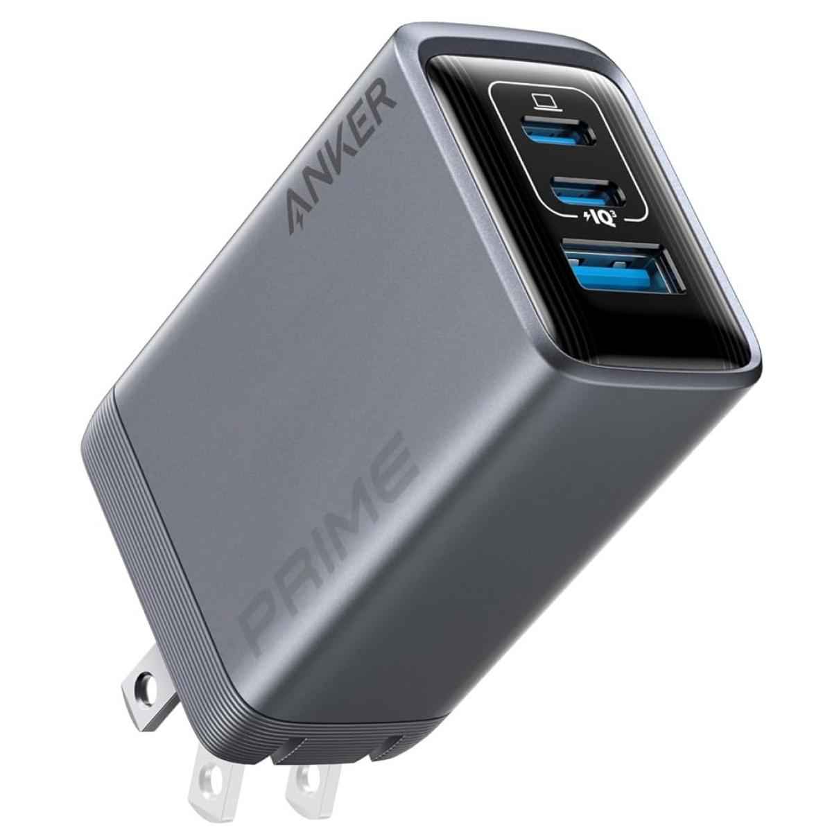 Anker Prime Charger, 100w 3 Port Gan Usb C Charger Block, Foldable And Compa For Macbook, Ipad, Iphone 17 Series, Galaxy S24/s23, And More Black