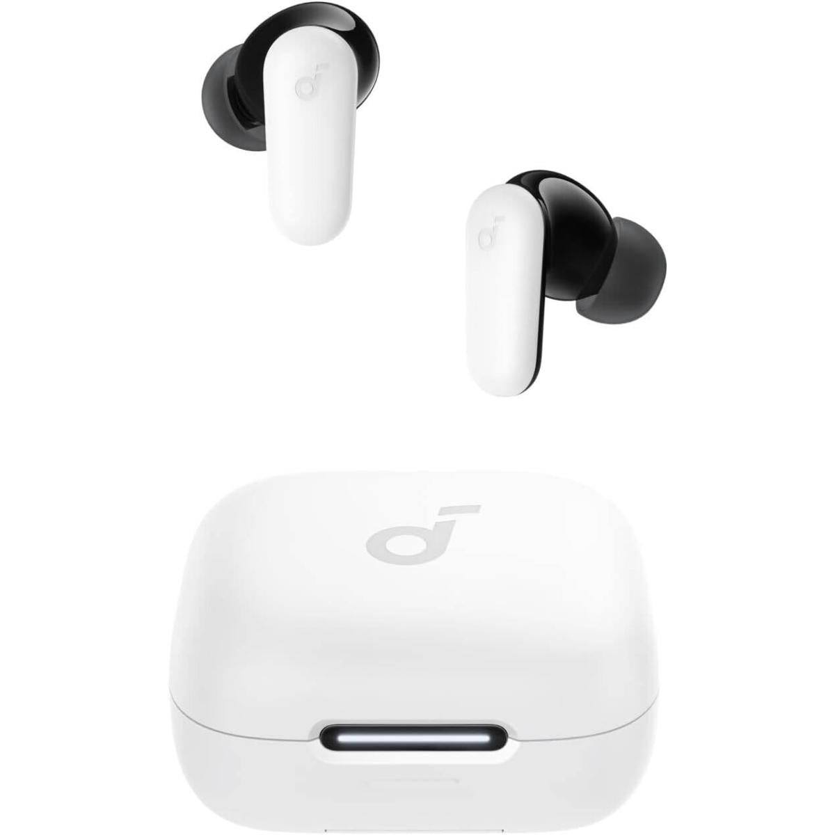 Anker Soundcore R50i NC Earbuds, Strong and Smart Noise Cancelling, Powerful Bass, 45H Playtime, 2-in-1 Case and Phone Stand, IP54, Wireless Earbuds, Bluetooth 5.4 - White