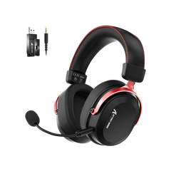 ATTACK SHARK L30Pro Wireless Gaming Headset with 2.4Ghz/BT/Wired, Long Battery Life with Detachable Microphone 7.1 Surround Sound Ultra-Low Latency for PC/PS5/Xbox/Switch/Mobile Black&Red