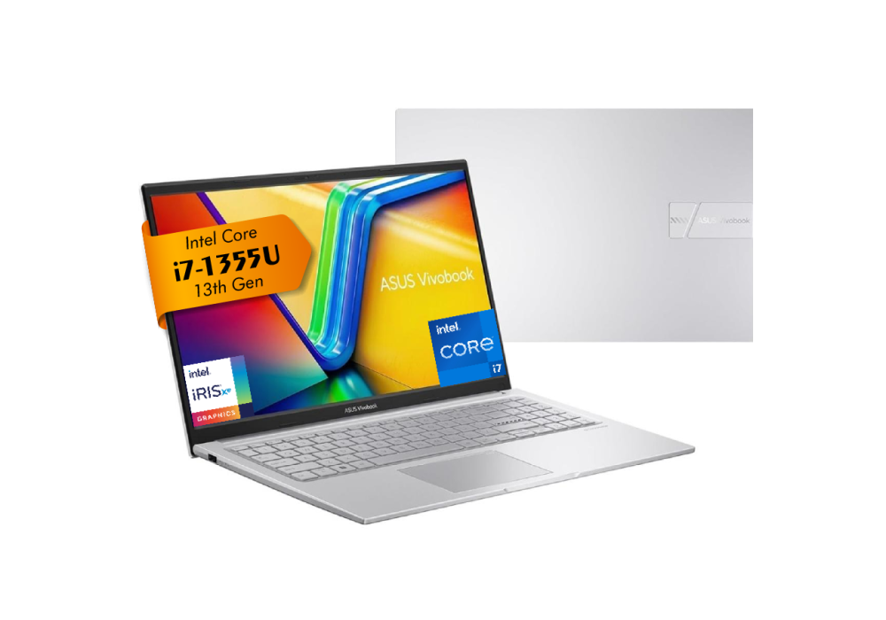 Laptop ASUS Vivobook 15 (X1504VA) |Intel® Core™ i7-1355U Processor, 8GB DDR4, 512GB SSD | 13th Generation - Cool Silver