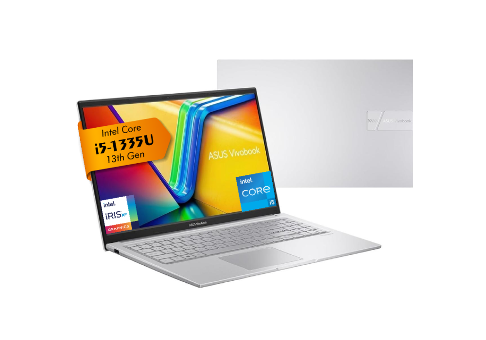 Laptop ASUS Vivobook 15 (X1504VA) |Intel® Core™ i3-1315U Processor, 12GB DDR4 (Customized), 512GB SSD | 13th Generation - Cool Silver
