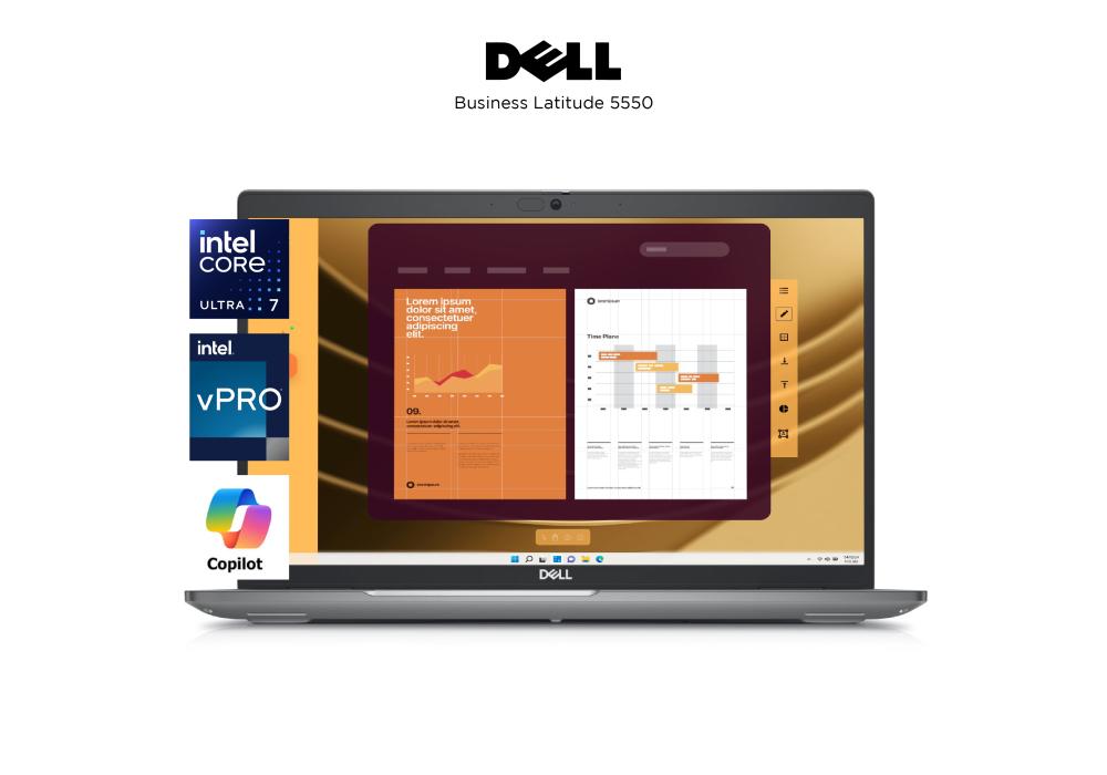 New Laptop Dell Latitude 5550 15 (2024) Intel Core Ultra 7 165U vPro 12-Core AI-Powered 16GB DDR5 (Customized) A New Era of Battery Management & Enhanced Performance - 3 Years Warranty