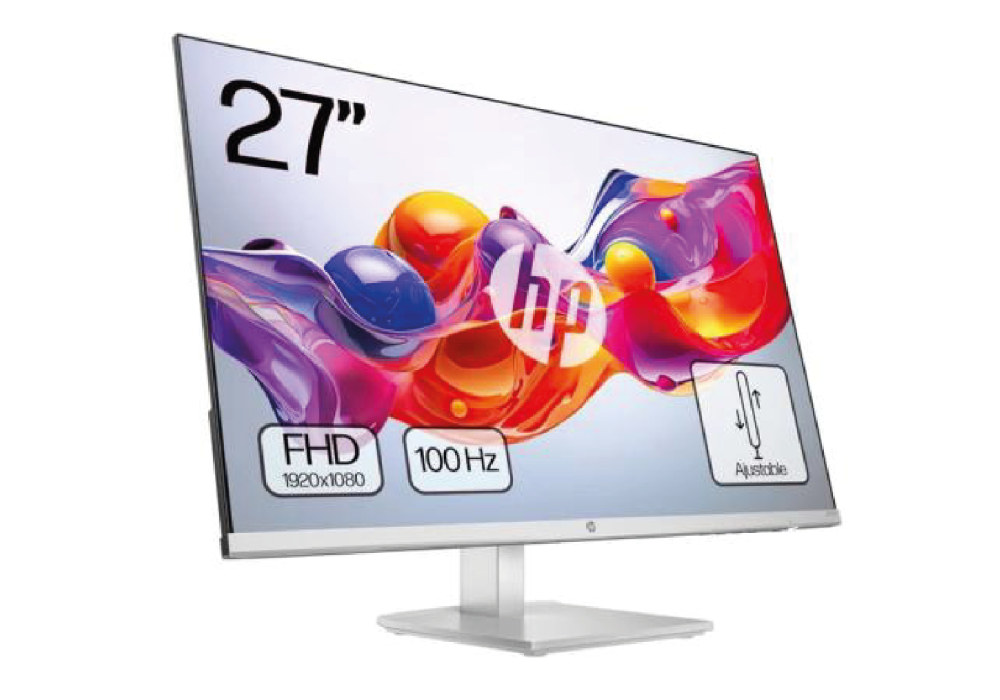 HP Series 5 527sh 27-inch FHD 100Hz IPS Panel HP Eye Ease with Eyesafe 2x HDMI & 1.4 & 1x VGA, 99 percent sRGB Spectrum, 300 Nits Brightness, Height AdjustMonitor