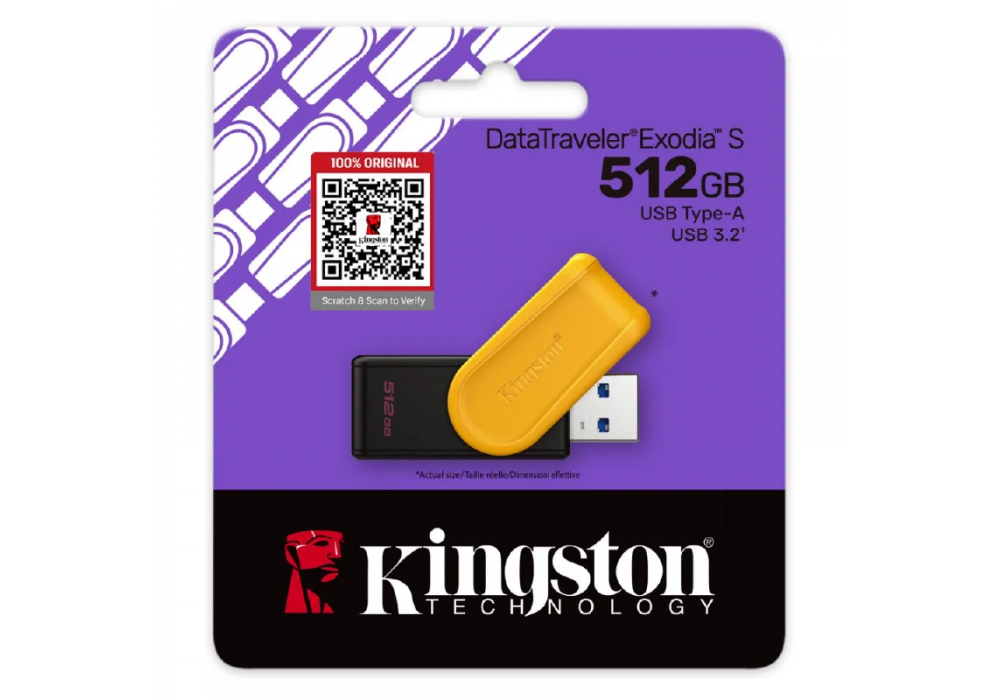 Kingston DataTraveler® Exodia™ S USB Flash Drive Entry-level USB 3.2 Gen 1 - 512GB