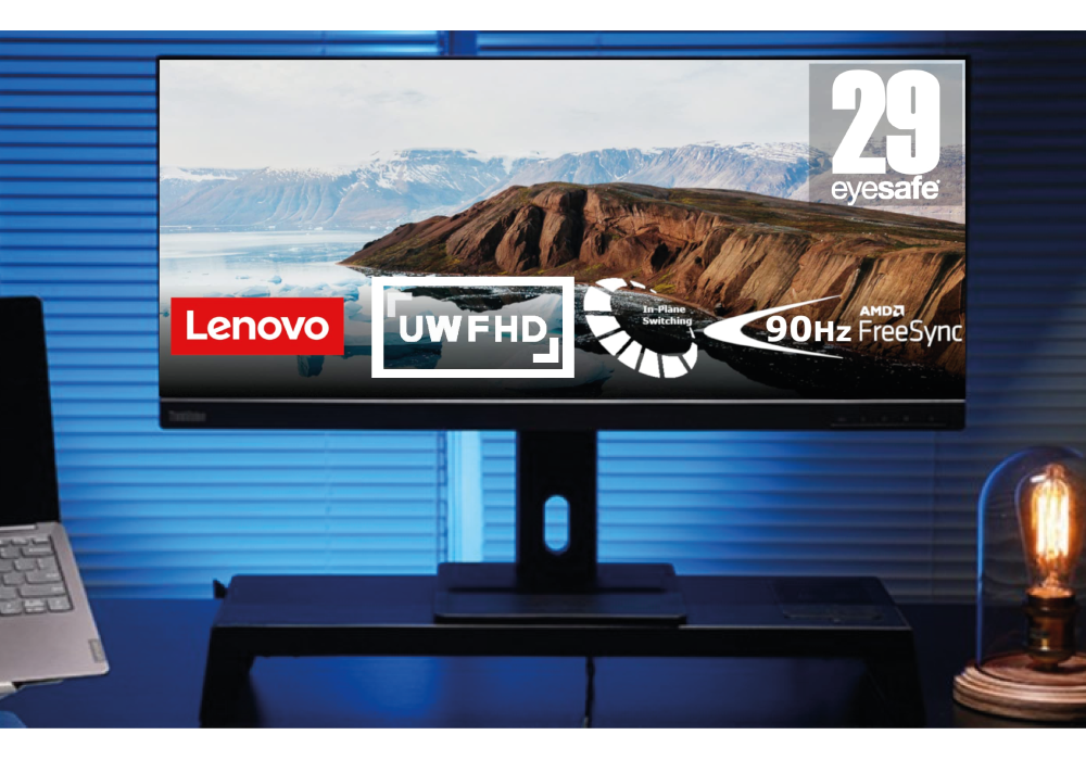 Lenovo ThinkVision Monitor E29w-20 29 inch Ultrawide 21:9 2560 x 1080 3W modular speakers 90Hz refresh rate