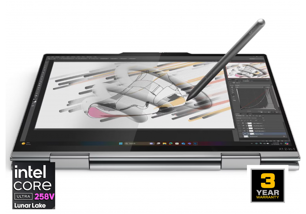 NEW Laptop Lenovo ThinkPad X1 2-in-1 Gen 10 Aura Edition Intel Core Ultra 7 258V Lunar Lake 8-Core 4.8GHz Intel Arc Graph. High-Range Battery 14" WUXGA IPS Touch Windows 11 Pro - 3 Years Warranty