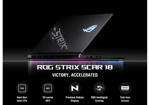 ASUS ROG Strix SCAR 16 Gaming Laptop, Intel® Core™ Ultra 9 275HX Processor Up to 5.4 GHz, NVIDIA GeForce RTX™ 5090 Laptop GPU 24GB GDDR7, 32GB DDR5, 16" 2.5K 240Hz IPS-Level ROG Nebula Display - Off Black